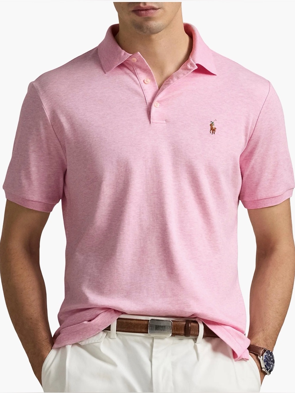 Ralph Lauren Heathered Pink Short-Sleeve Polo